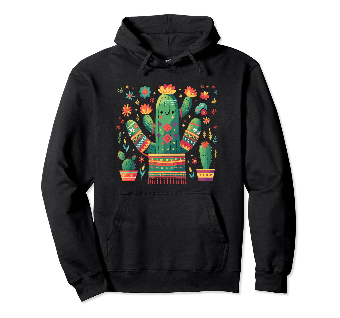 Cactus Serape Succulent Plant Cacti Hoodie - Minimalist Print Men Women - T-Shirt, Sweatshirt, Hoodie
