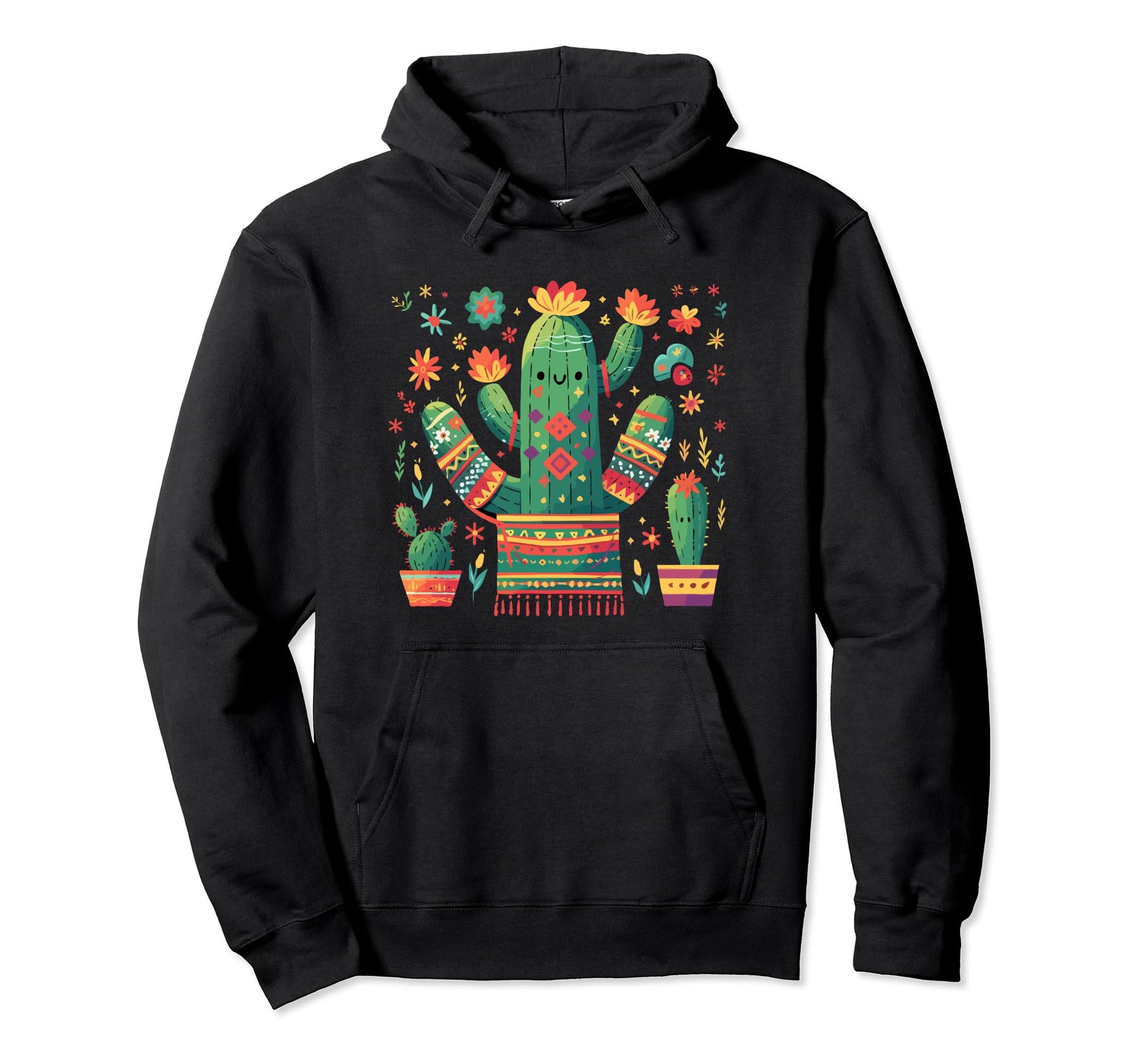 Cactus Serape Succulent Plant Cacti Hoodie - Minimalist Print Men Women - T-Shirt, Sweatshirt, Hoodie