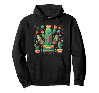 Cactus Serape Succulent Plant Cacti Hoodie - Minimalist Print Men Women - T-Shirt, Sweatshirt, Hoodie