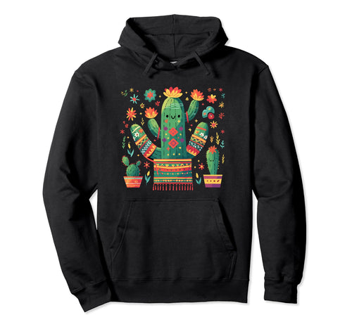 Cactus Serape Succulent Plant Cacti Hoodie - Minimalist Print Men Women - T-Shirt, Sweatshirt, Hoodie
