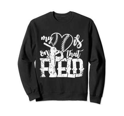 That Is My Heart Field Baseball Sweatshirt - Fun Novelty Design for Adults - T-Shirt, Sweatshirt, Hoodie