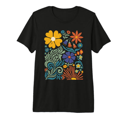 Boho Flower Floral Botanical Nature T-Shirt - Aesthetic Graphic Men Women - T-Shirt, Sweatshirt, Hoodie