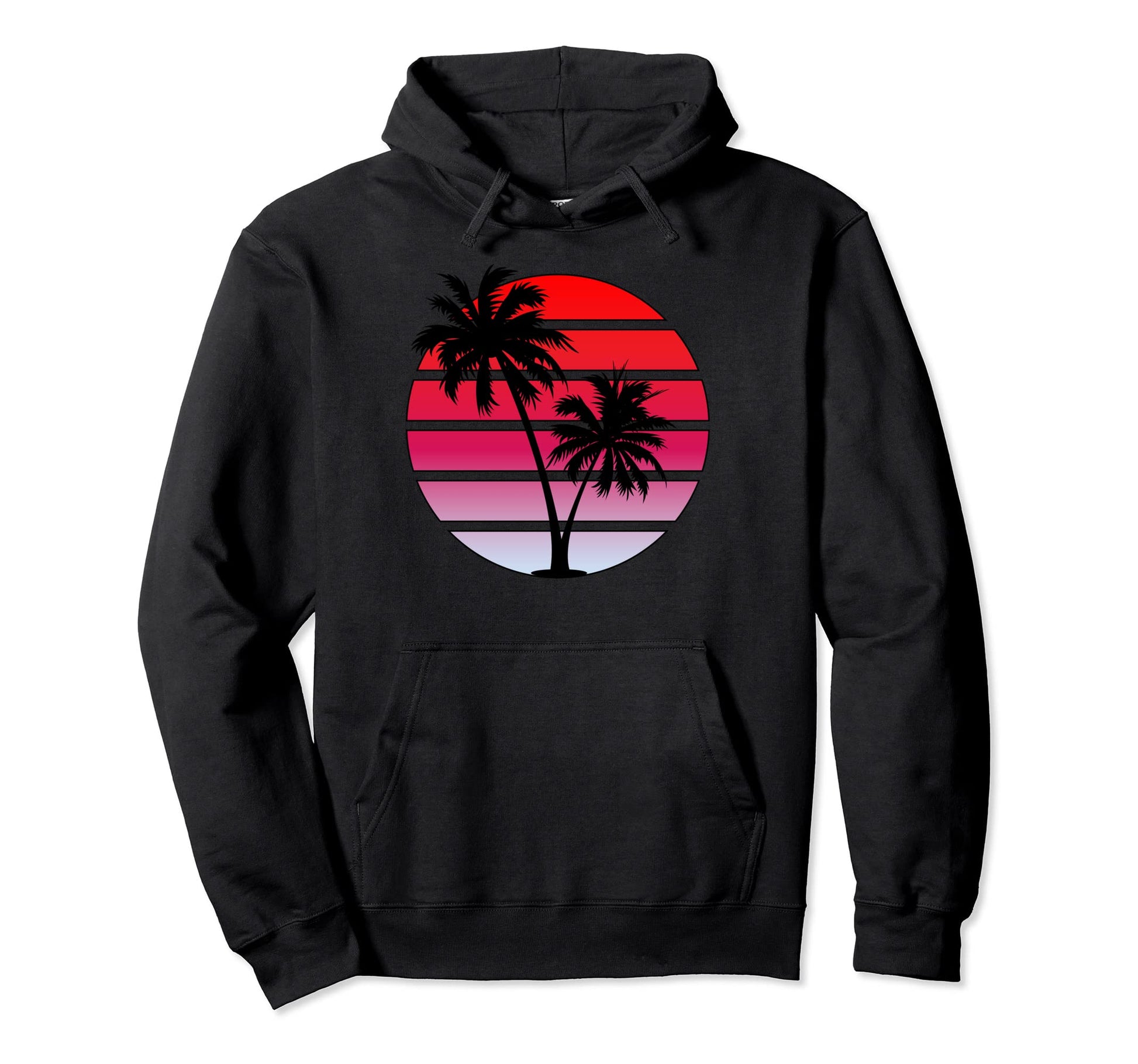 Synthwave Sunset Hoodie - Custom Art Print Men Women - T-Shirt, Sweatshirt, Hoodie