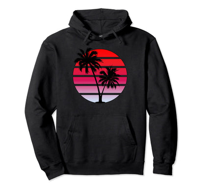 Synthwave Sunset Hoodie - Custom Art Print Men Women - T-Shirt, Sweatshirt, Hoodie
