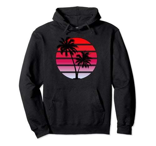 Synthwave Sunset Hoodie - Custom Art Print Men Women - T-Shirt, Sweatshirt, Hoodie