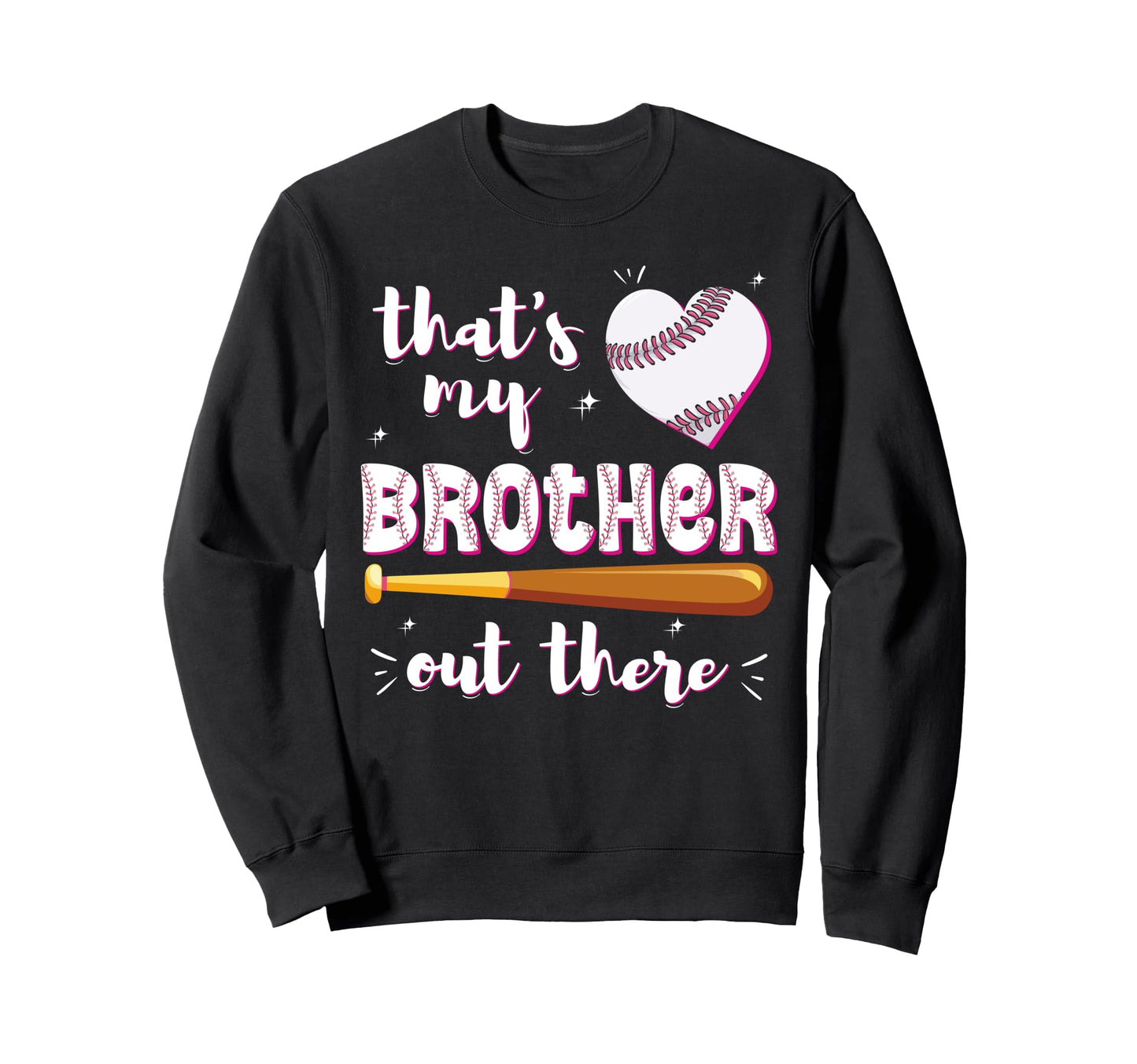 Baseball Little Sister Heart Sweatshirt - Graphic Print for Adults - T-Shirt, Sweatshirt, Hoodie