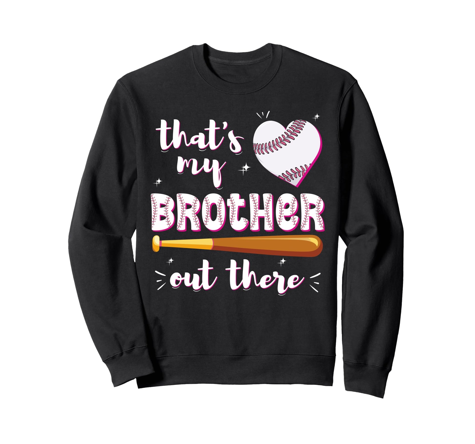 Baseball Little Sister Heart Sweatshirt - Graphic Print for Adults - T-Shirt, Sweatshirt, Hoodie
