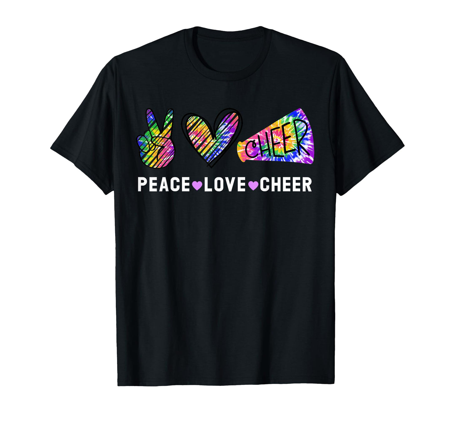 Peace Love Cheer Tie Dye Cheerleading T-Shirt - Trendy Graphic Unisex - T-Shirt, Sweatshirt, Hoodie