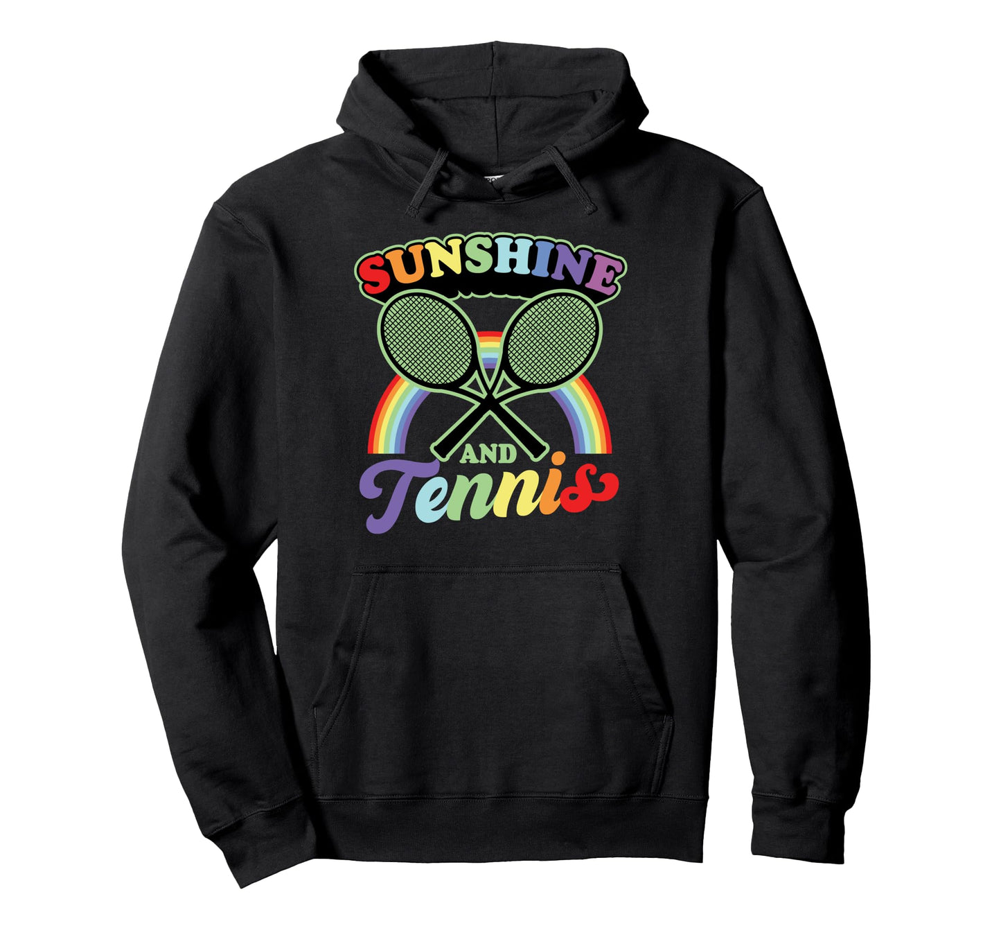 Sunshine And Tennis Racket Rainbow Pride Hoodie - Graphic Print Men Women - T-Shirt, Sweatshirt, Hoodie