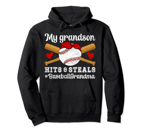My Grandson Baseball Grandma Baseball Hoodie - Streetwear Style Men Women - T-Shirt, Sweatshirt, Hoodie