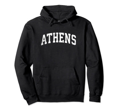Athens Georgia Ga Varsity Sports Text Hoodie - Casual Everyday Wear Unisex - T-Shirt, Sweatshirt, Hoodie