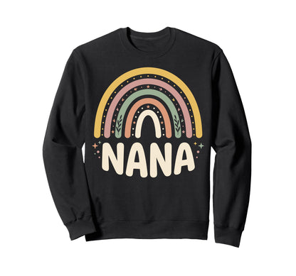 Boho Rainbow Nana Pastel Grandmother Sweatshirt - Unique Graphic for Adults - T-Shirt, Sweatshirt, Hoodie