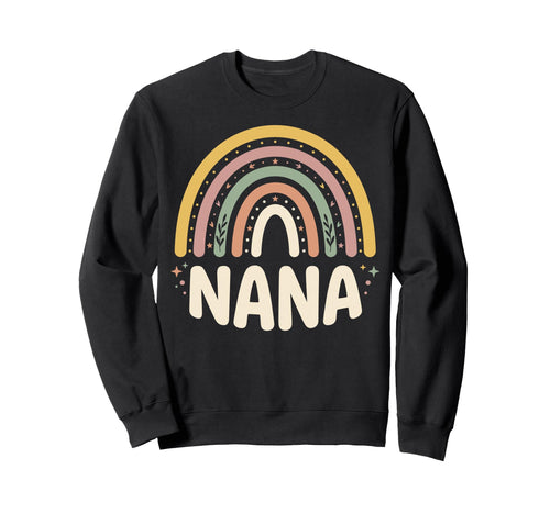 Boho Rainbow Nana Pastel Grandmother Sweatshirt - Unique Graphic for Adults - T-Shirt, Sweatshirt, Hoodie