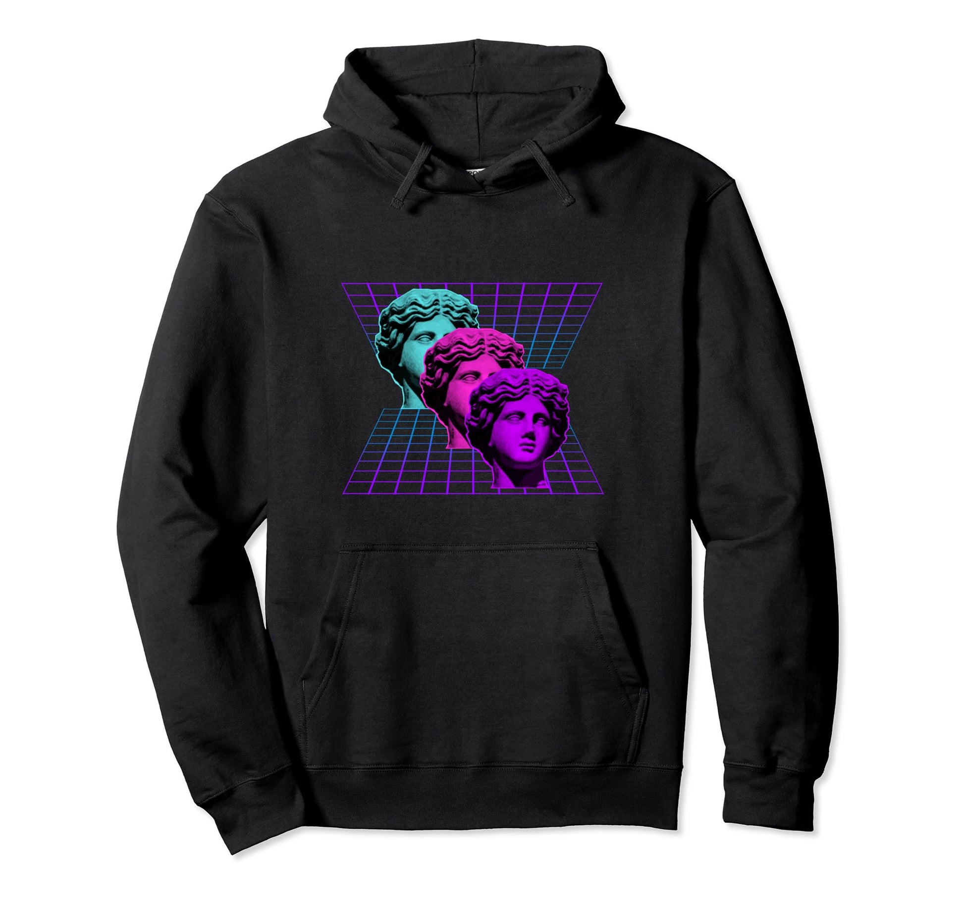 Aesthetic Greek Statue Vaporwave Hoodie - Novelty Apparel for Adults - T-Shirt, Sweatshirt, Hoodie