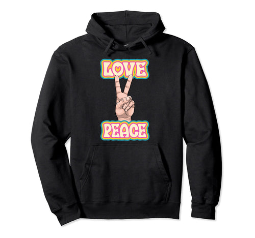 Peace Love Green Yellow Funny Hand Hoodie - Fun Novelty Design Men Women - T-Shirt, Sweatshirt, Hoodie