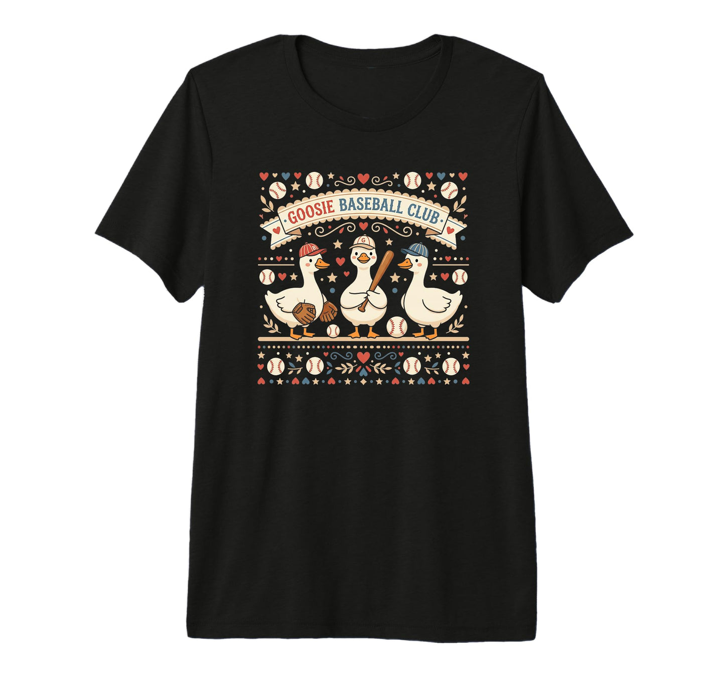 Goosie Baseball Club Baseball Geese Funny T-Shirt - Novelty Apparel Unisex - T-Shirt, Sweatshirt, Hoodie