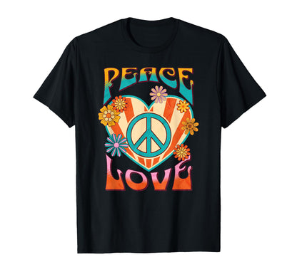 Peace Love Peace Sign 60S 70S Hippie T-Shirt - Graphic Print Men Women - T-Shirt, Sweatshirt, Hoodie