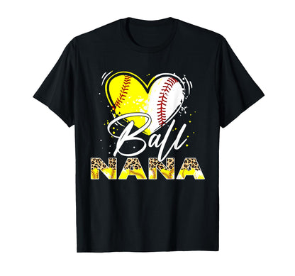 Ball Nana Leopard Baseball T-Shirt - Casual Everyday Wear Men Women - T-Shirt, Sweatshirt, Hoodie