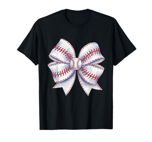 Baseball Coquette Bow Baseball Mom T-Shirt - Minimalist Print Men Women - T-Shirt, Sweatshirt, Hoodie