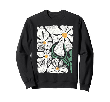 Daisy Floral Boho Flower Wildflower Sweatshirt - Aesthetic Graphic Unisex - T-Shirt, Sweatshirt, Hoodie