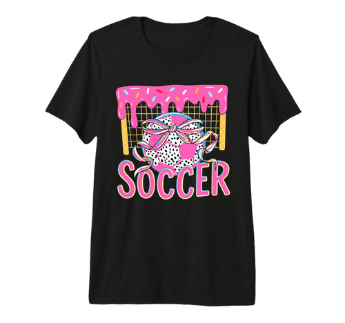 Girly Soccer Coquette Bow Ice Cream T-Shirt - Aesthetic Graphic Unisex - T-Shirt, Sweatshirt, Hoodie