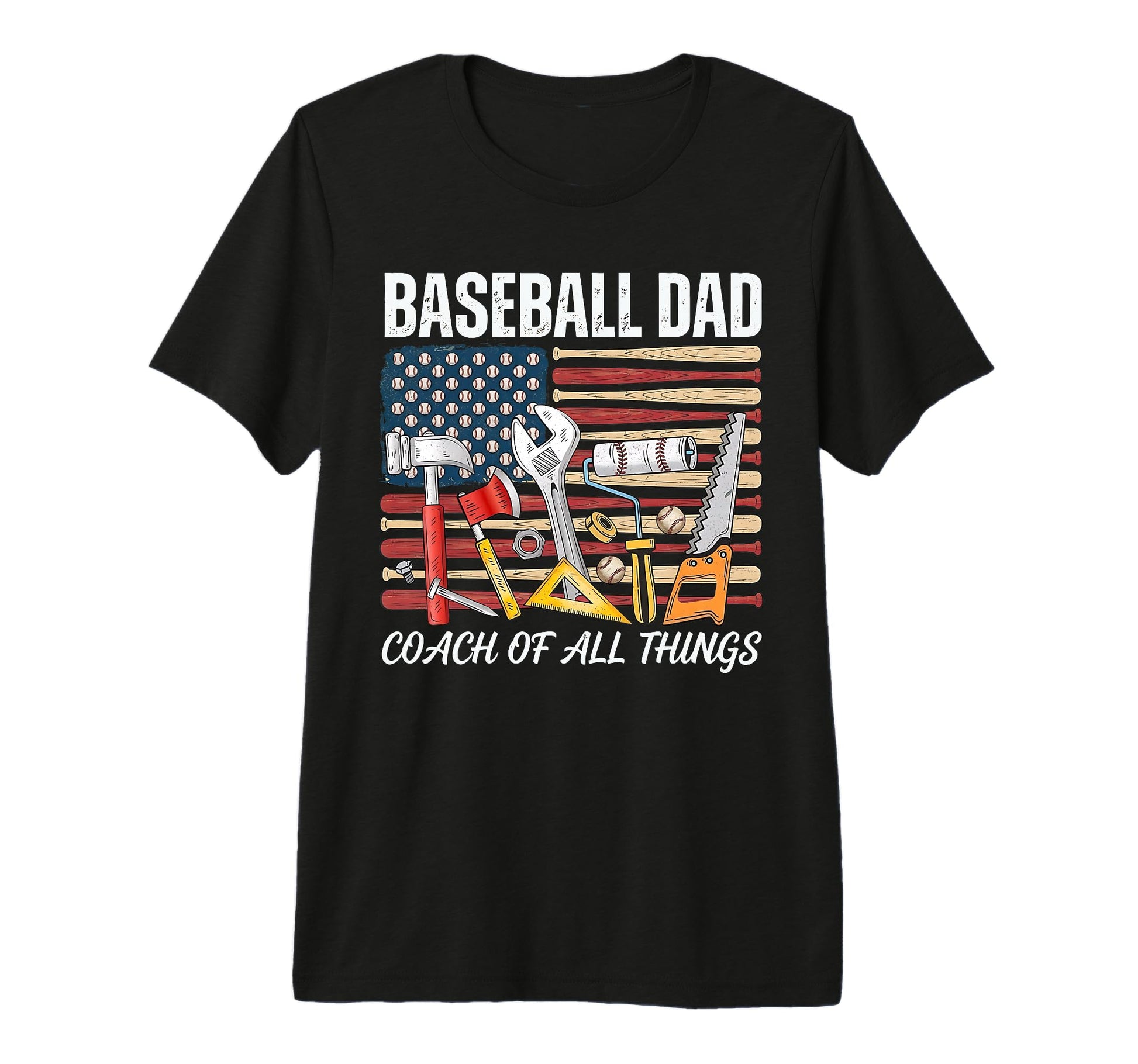 Baseball Handyman Dad Coach Fix Things T-Shirt - Graphic Print Unisex - T-Shirt, Sweatshirt, Hoodie