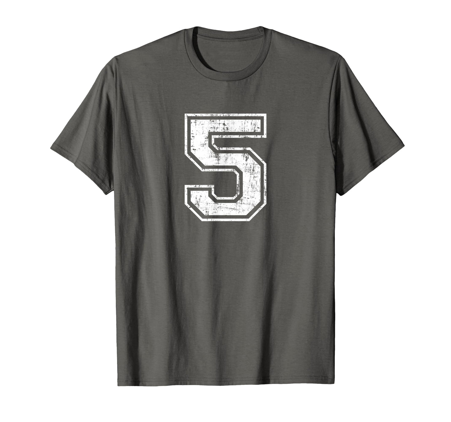 Number 5 Five Varsity Distressed T-Shirt - Fun Novelty Design for Adults - T-Shirt, Sweatshirt, Hoodie