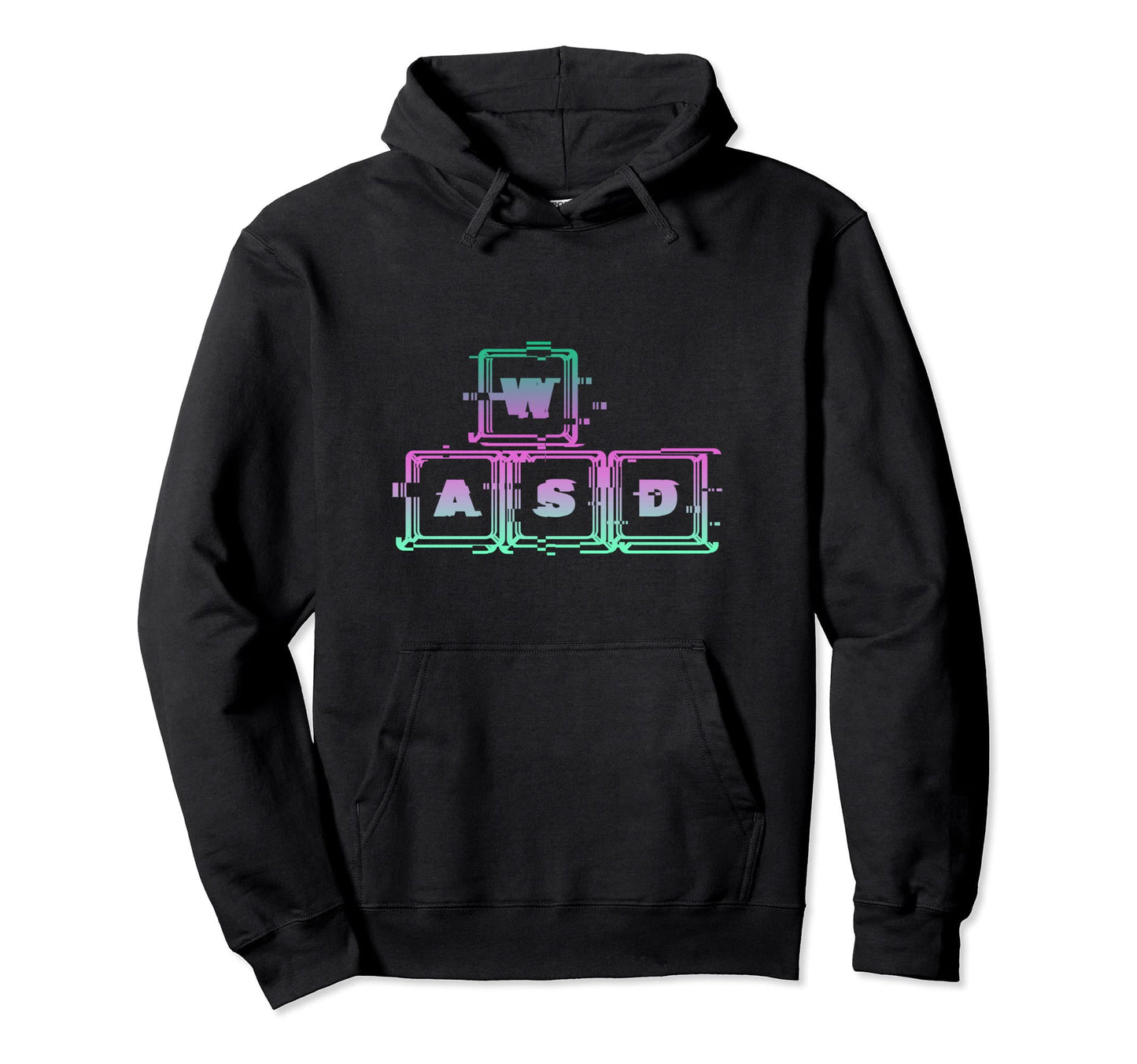 Vaporwave Glitch Wasd Pc Gamer Hoodie - Fun Novelty Design for Adults - T-Shirt, Sweatshirt, Hoodie