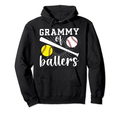 Grammy Ballers Baseball Softball Hoodie - Casual Everyday Wear for Adults - T-Shirt, Sweatshirt, Hoodie