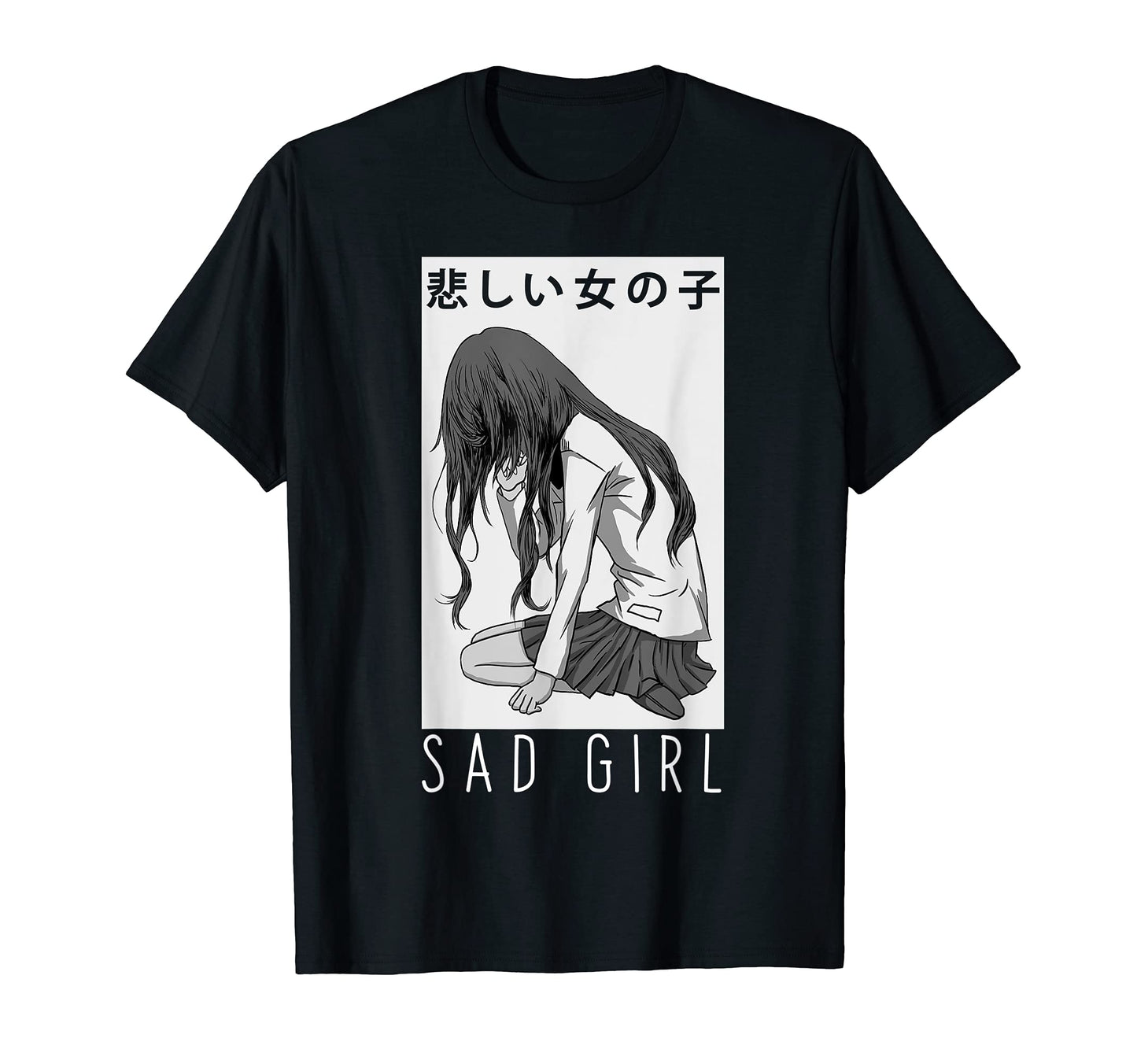 Sad Anime Aesthetic Vaporwave T-Shirt - Aesthetic Graphic Men Women - T-Shirt, Sweatshirt, Hoodie