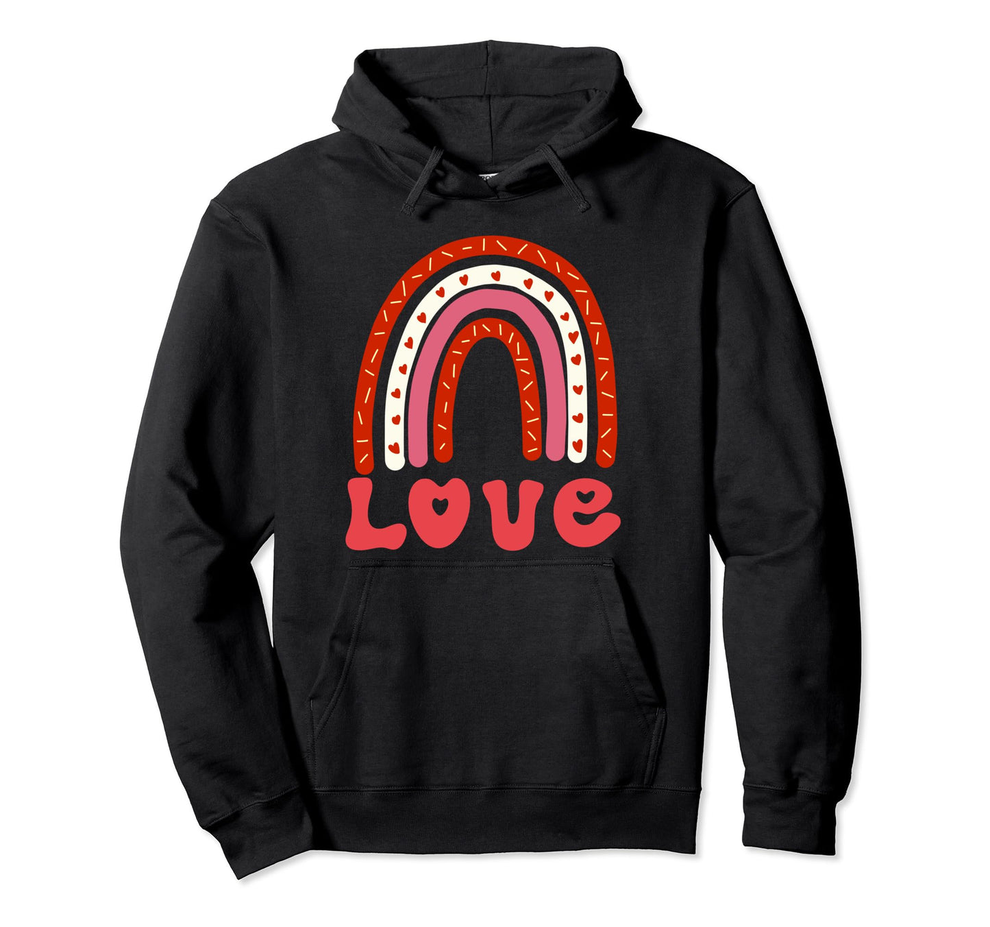 Love Boho Rainbow Valentines Day Hoodie - Novelty Apparel Unisex - T-Shirt, Sweatshirt, Hoodie