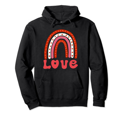 Love Boho Rainbow Valentines Day Hoodie - Novelty Apparel Unisex - T-Shirt, Sweatshirt, Hoodie