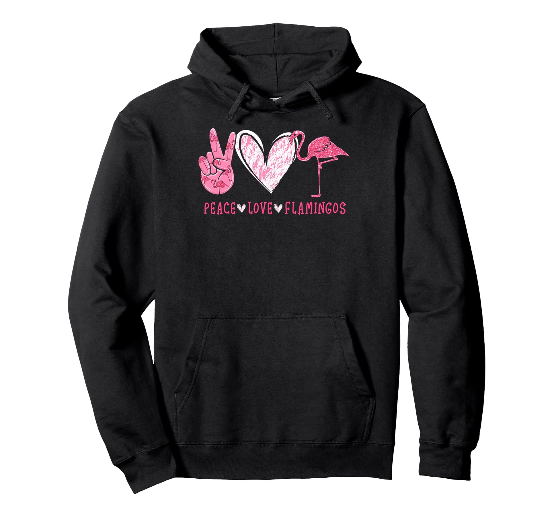 Peace Love Flamingo Flamingo Lover Hoodie - Trendy Graphic for Adults - T-Shirt, Sweatshirt, Hoodie