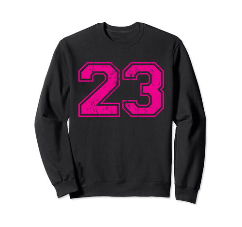 Number 23 Varsity Distressed Sweatshirt - Casual Everyday Wear for Adults - T-Shirt, Sweatshirt, Hoodie