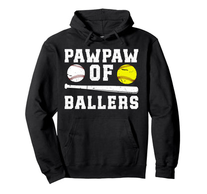 Pawpaw Ballers Proud Baseball Softball Hoodie - Trendy Graphic Unisex - T-Shirt, Sweatshirt, Hoodie