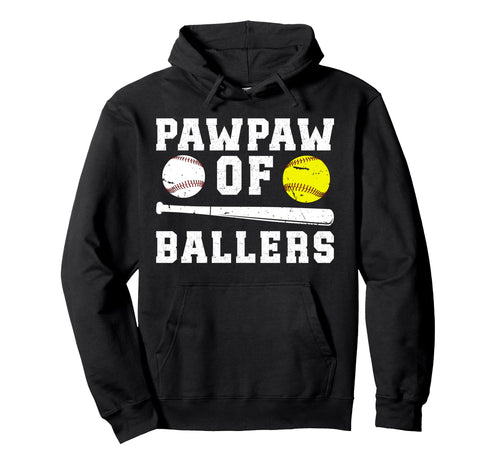 Pawpaw Ballers Proud Baseball Softball Hoodie - Trendy Graphic Unisex - T-Shirt, Sweatshirt, Hoodie
