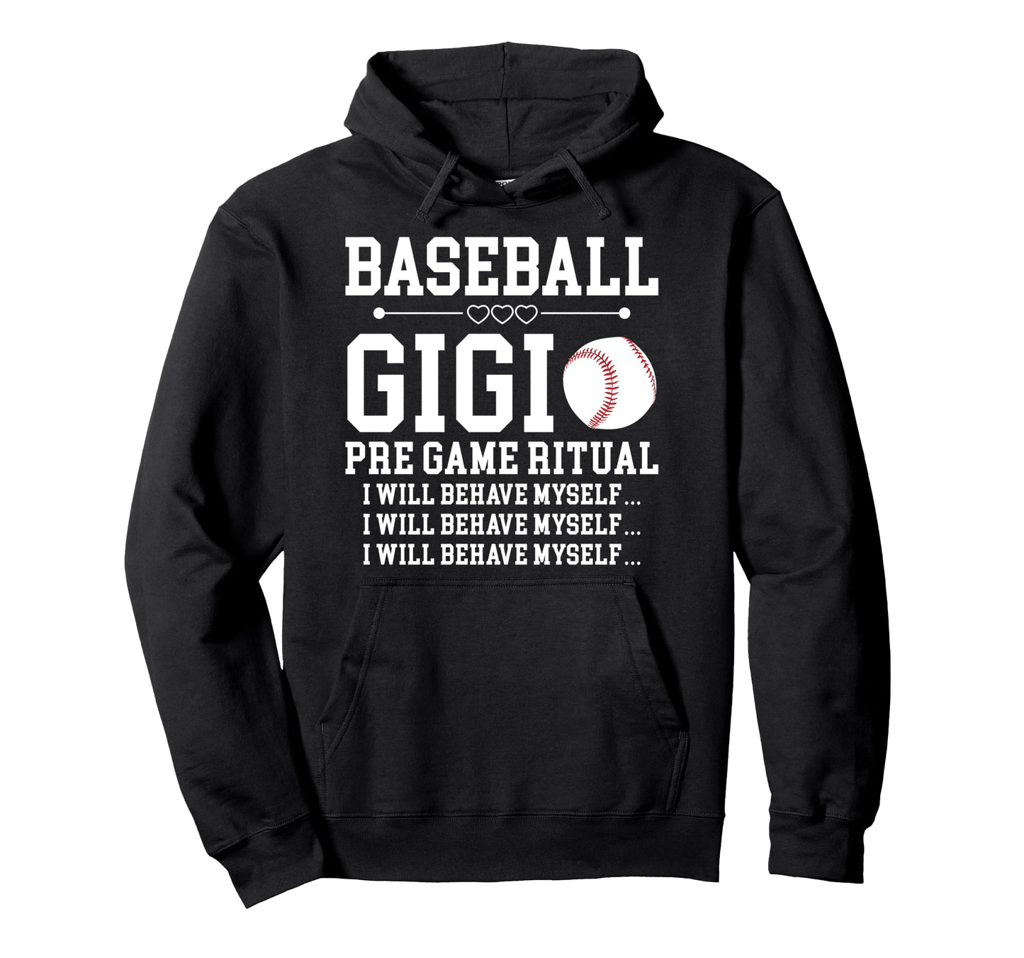 Baseball Gigi Funny Gigi Baseball Hoodie - Minimalist Print for Adults - T-Shirt, Sweatshirt, Hoodie
