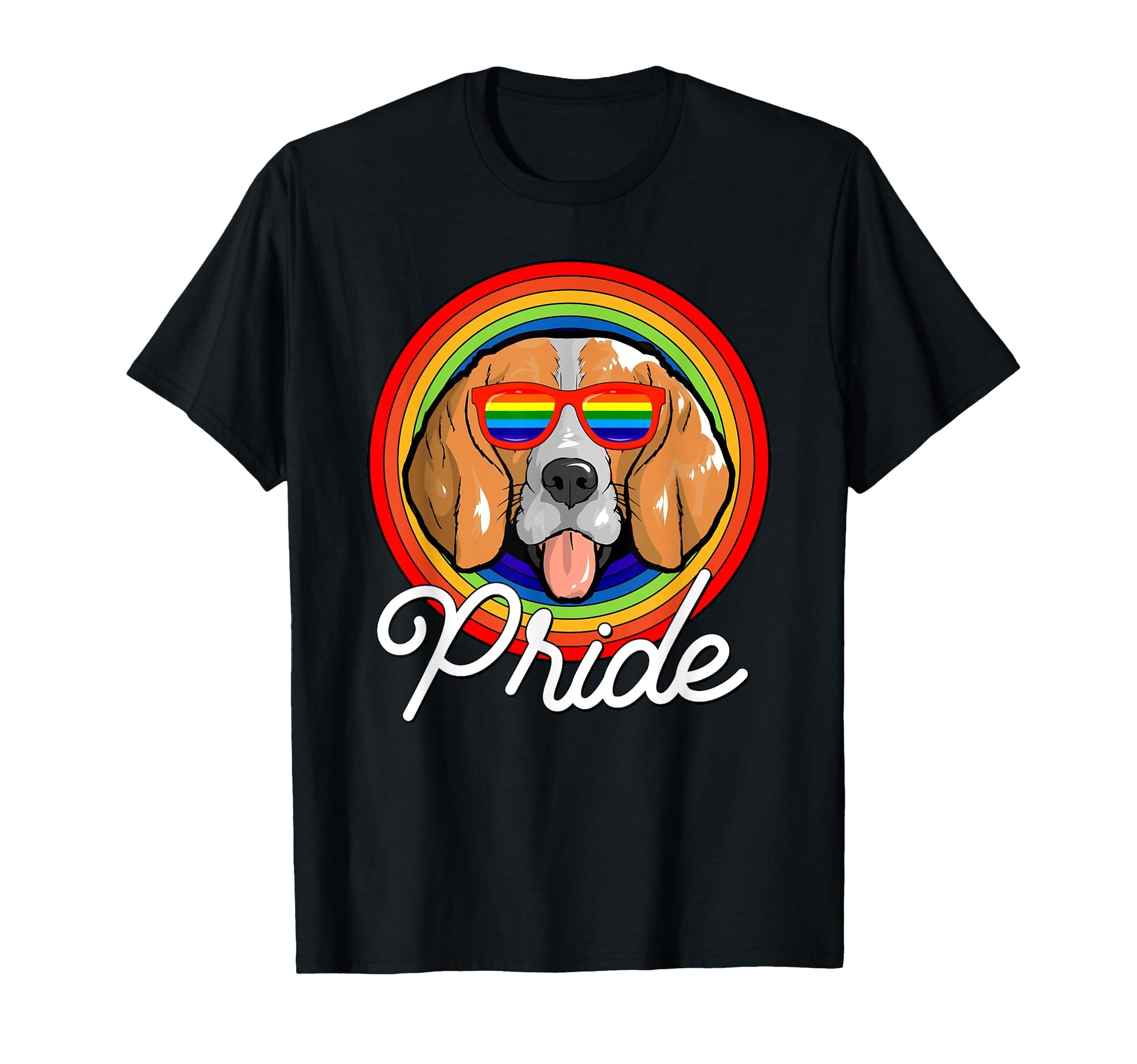 Beagle Lgbt Pride Dog Rainbow T-Shirt - Minimalist Print for Adults - T-Shirt, Sweatshirt, Hoodie