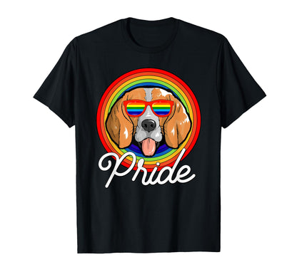 Beagle Lgbt Pride Dog Rainbow T-Shirt - Minimalist Print for Adults - T-Shirt, Sweatshirt, Hoodie