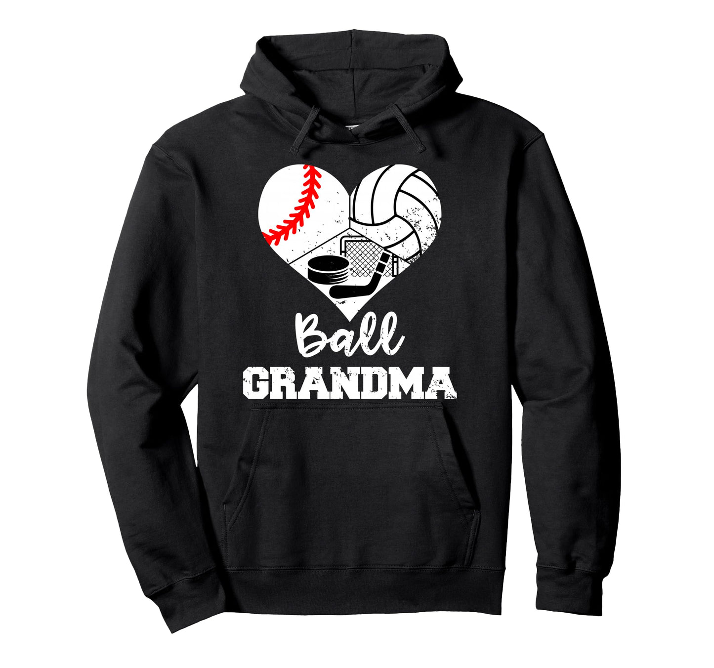 Ball Grandma Heart Funny Baseball Hoodie - Streetwear Style Men Women - T-Shirt, Sweatshirt, Hoodie