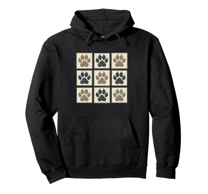 Pet Dog Paw Checkered Dog Boho Animal Hoodie - Custom Art Print for Adults - T-Shirt, Sweatshirt, Hoodie