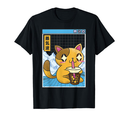 Cat Drinking Bubble Tea Kawaii T-Shirt - Fun Novelty Design Men Women - T-Shirt, Sweatshirt, Hoodie