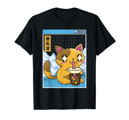 Cat Drinking Bubble Tea Kawaii T-Shirt - Fun Novelty Design Men Women - T-Shirt, Sweatshirt, Hoodie