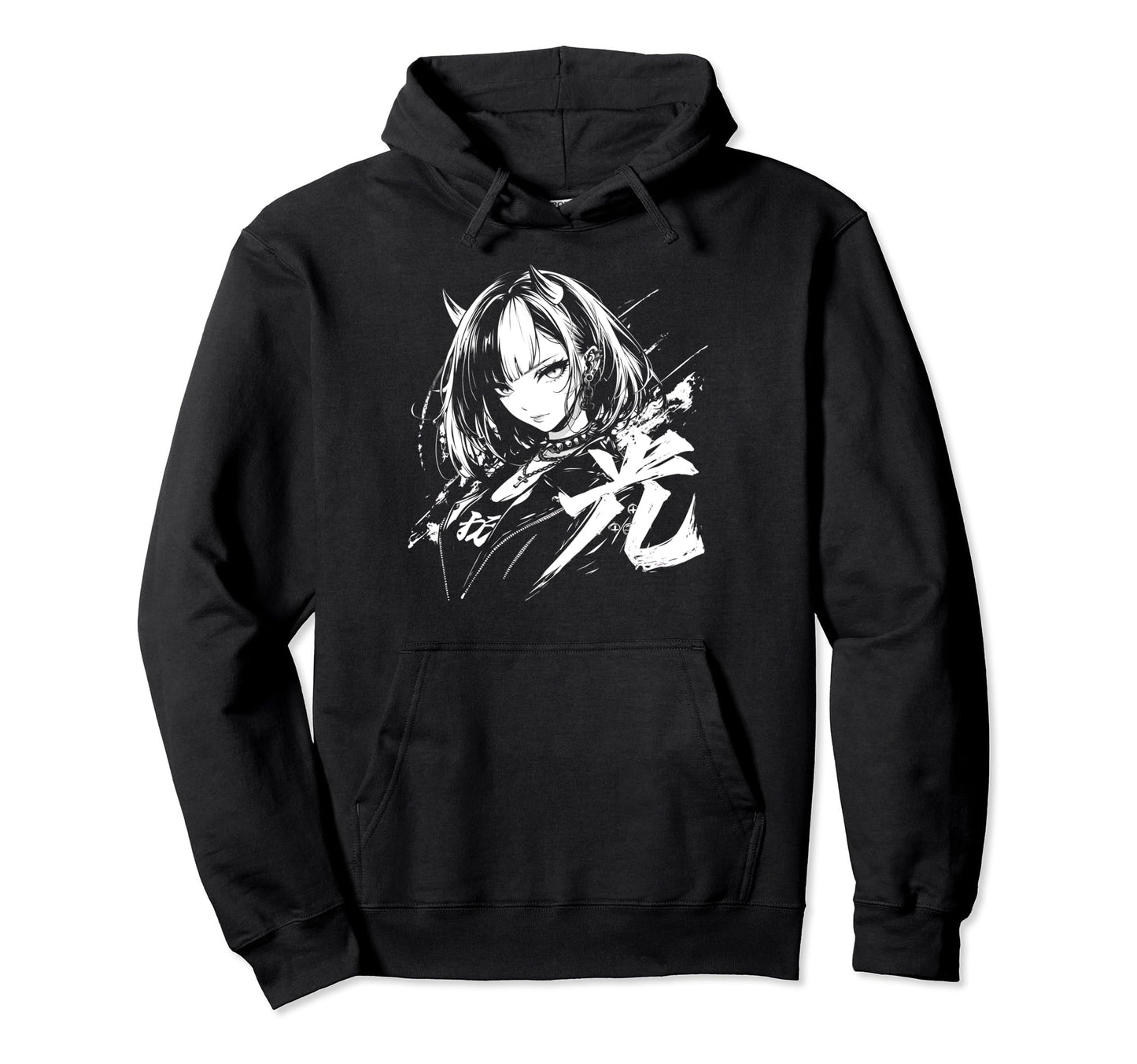 Goth Grunge Demon Anime Waifu Horror Hoodie - Aesthetic Graphic Men Women - T-Shirt, Sweatshirt, Hoodie