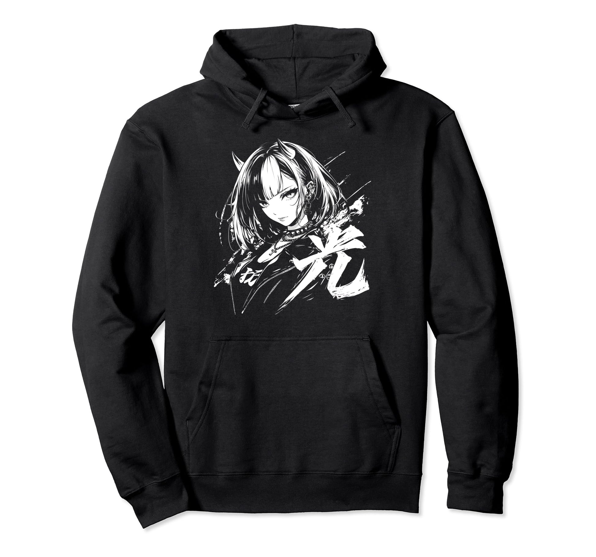 Goth Grunge Demon Anime Waifu Horror Hoodie - Aesthetic Graphic Men Women - T-Shirt, Sweatshirt, Hoodie