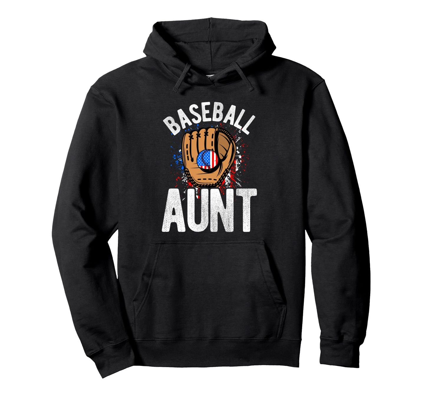 Baseball Aunt Usa Flag Hoodie - Custom Art Print for Adults - T-Shirt, Sweatshirt, Hoodie