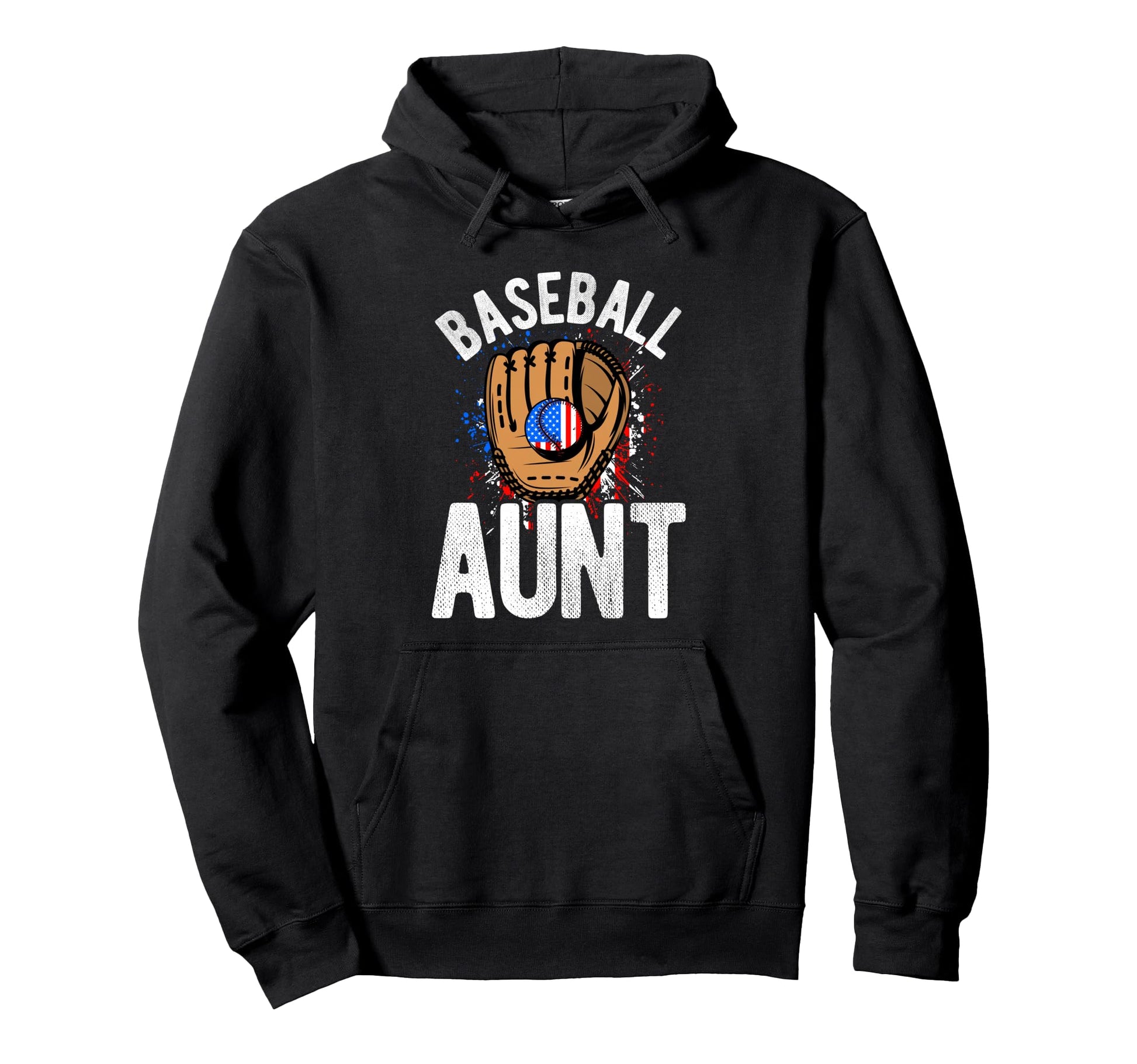 Baseball Aunt Usa Flag Hoodie - Custom Art Print for Adults - T-Shirt, Sweatshirt, Hoodie