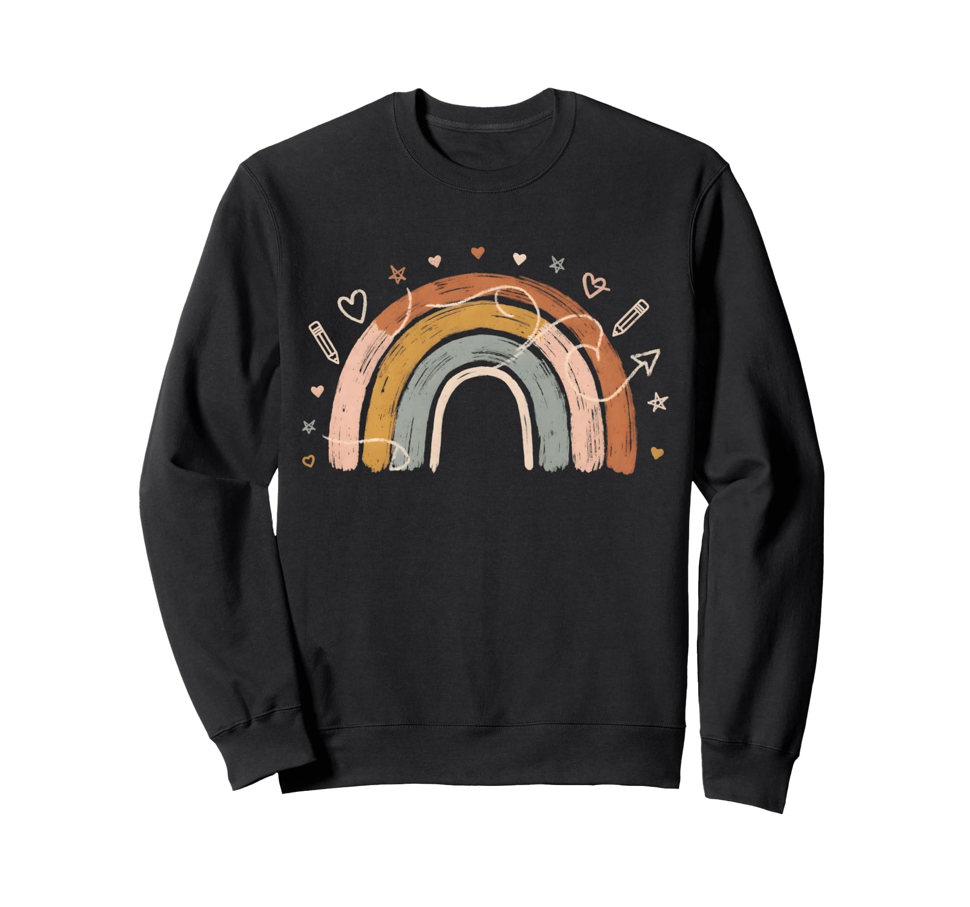 Boho Rainbow Teacher Classroom Vibes Sweatshirt - Custom Art Print Unisex - T-Shirt, Sweatshirt, Hoodie