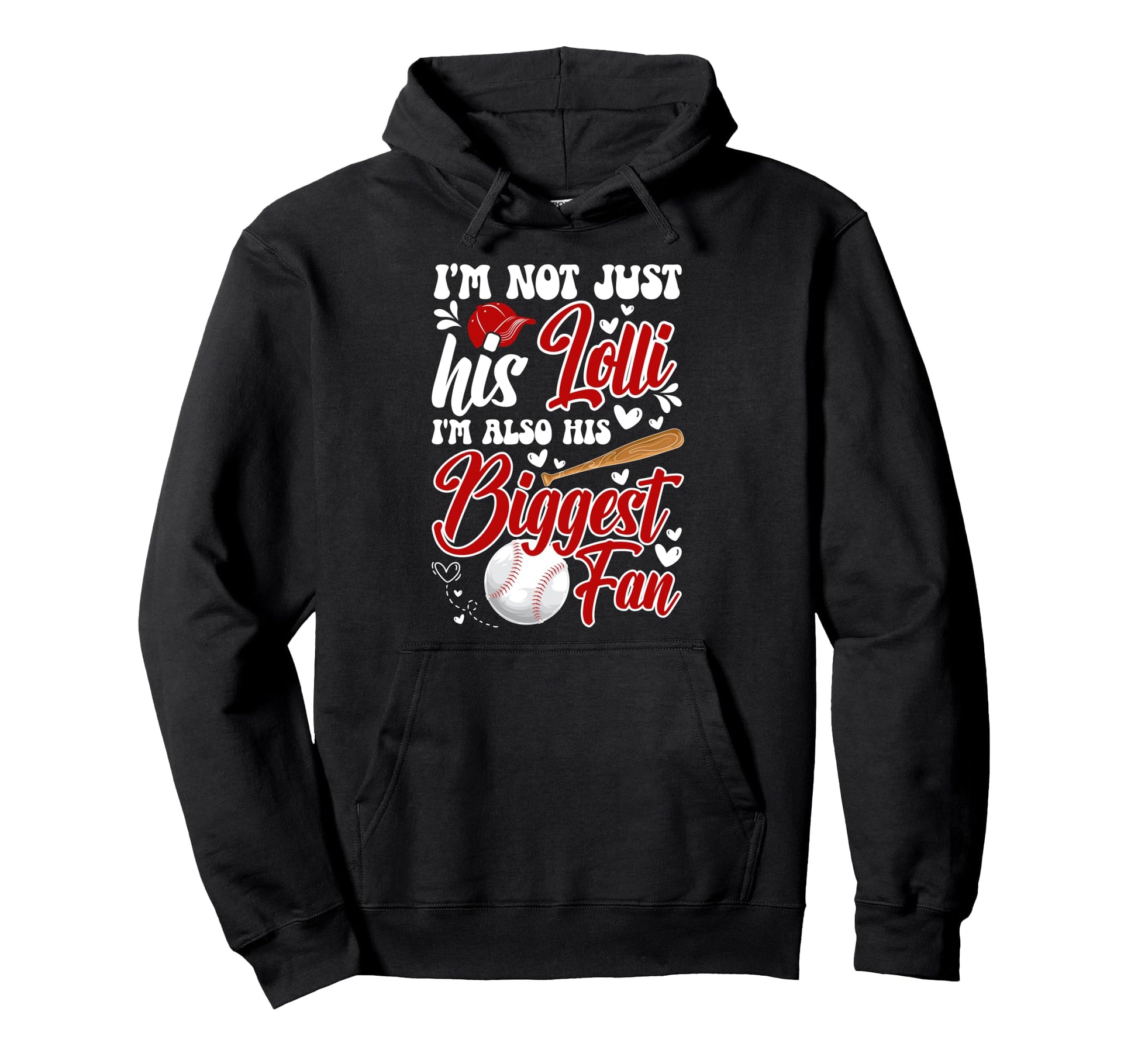 His Biggest Fan Baseball Lolli Baseball Hoodie - Trendy Graphic for Adults - T-Shirt, Sweatshirt, Hoodie
