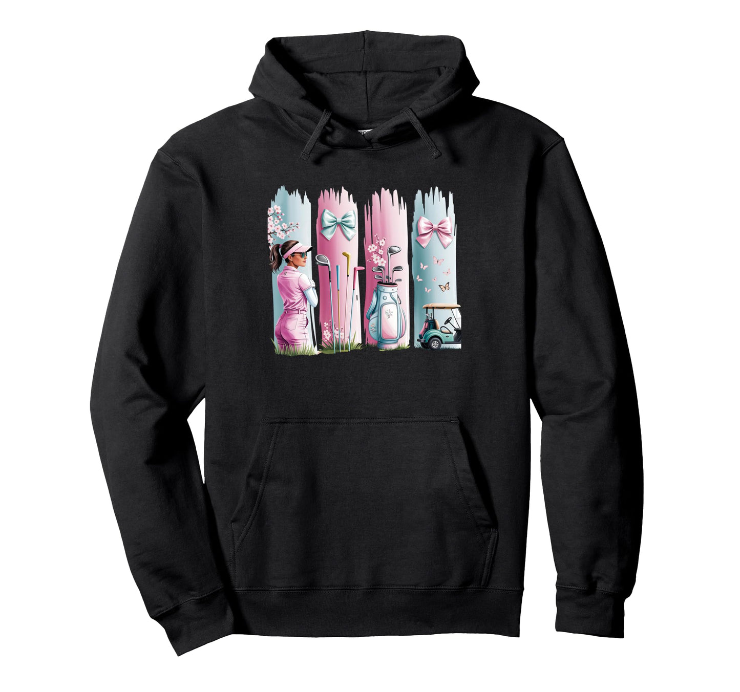 Golf Coquette Bow Golf Ball Mom Game Hoodie - Casual Everyday Wear Unisex - T-Shirt, Sweatshirt, Hoodie